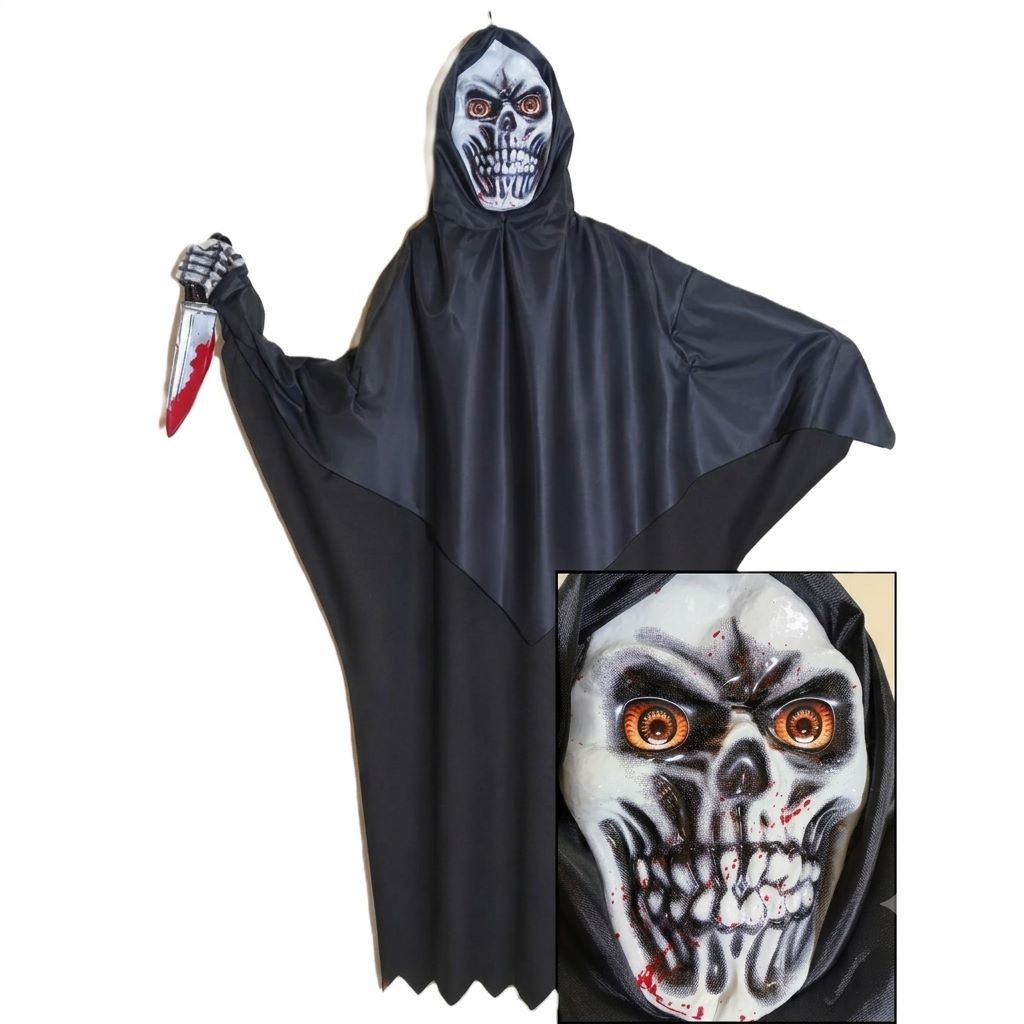 MUÑECO COLGANTE GRANDE CALAVERA CON LUZ Y SONIDO Alto 1,70 x Ancho 0,90**MIRADA REAL**